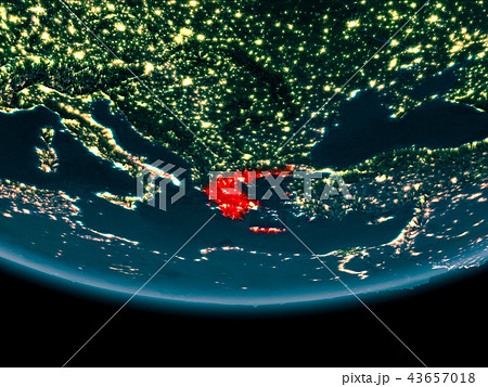 Night over Greece on Earth 43657018