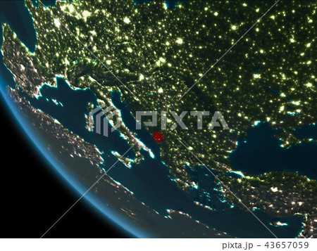 Montenegro at night from orbit Montenegro at night from orbit 43657059