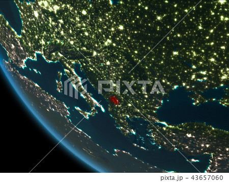 Kosovo at night from orbit Kosovo at night from orbit 43657060