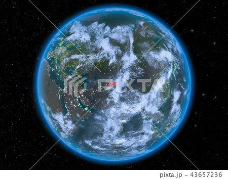 Kyrgyzstan at night on Earth 43657236