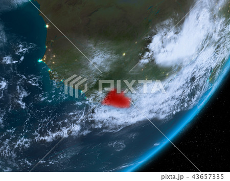 Orbit view of Liberia at night 43657335