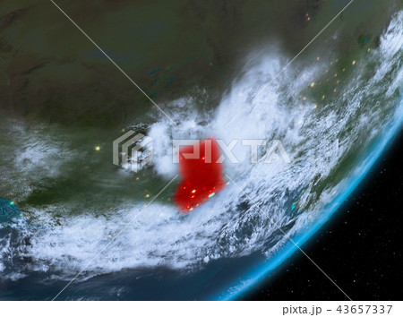 Orbit view of Ghana at night 43657337