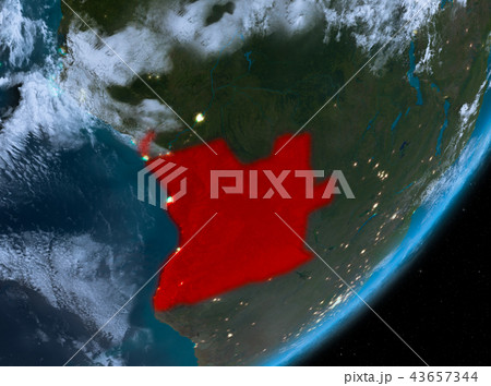 Orbit view of Angola at night 43657344