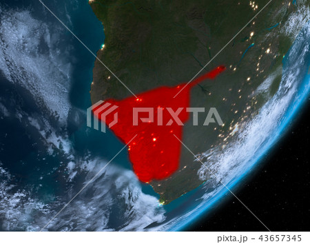 Orbit view of Namibia at night 43657345