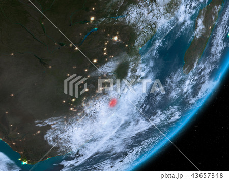 Orbit view of Swaziland at night 43657348