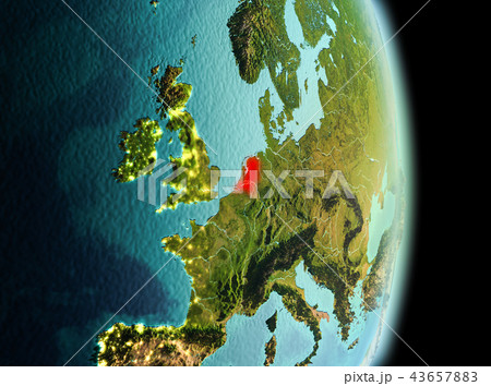 Netherlands in morning from orbit Netherlands in morning from orbit 43657883