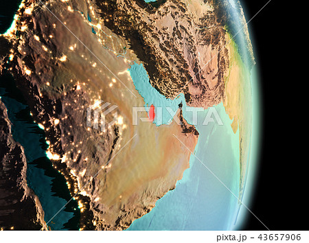 Qatar in morning from orbit 43657906