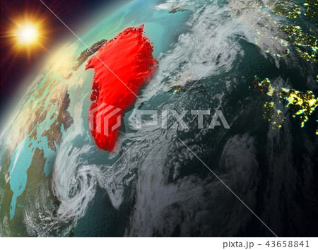 Greenland on planet Earth in sunset Greenland on planet Earth in sunset 43658841