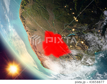 Sunset above Botswana on Earth Sunset above Botswana on Earth 43658877