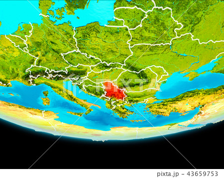 Satellite view of Serbia Satellite view of Serbia 43659753
