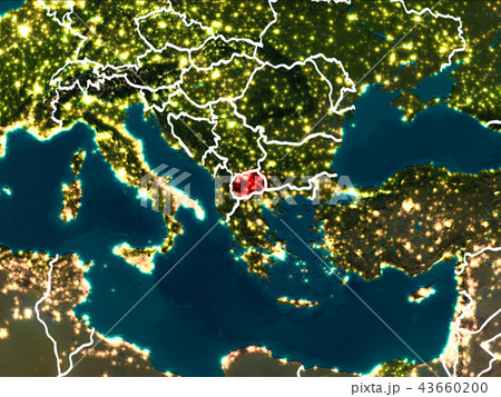 Map of Macedonia at night Map of Macedonia at night 43660200