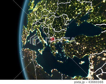 Macedonia from space at night Macedonia from space at night 43660366