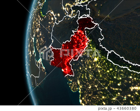 Pakistan from space at night 43660380