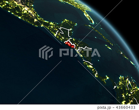 El Salvador in red at night 43660433
