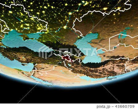 Armenia in red in the evening 43660709