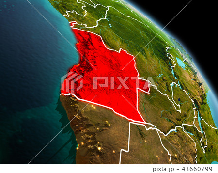 Angola in morning from orbit 43660799