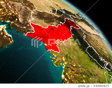 Pakistan in morning from orbit 43660825