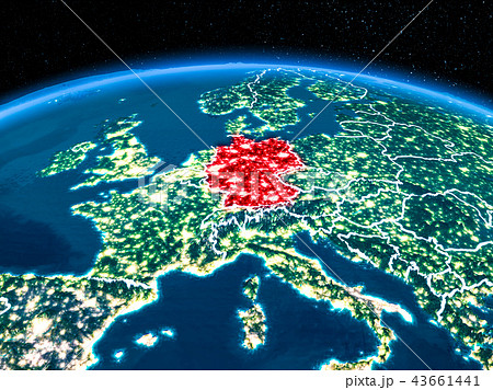 Germany from space at night 43661441
