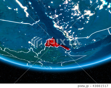 Eritrea on planet Earth from space at night 43661517