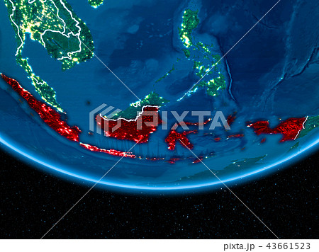 Indonesia on planet Earth from space at night Indonesia on planet Earth from space at night 43661523