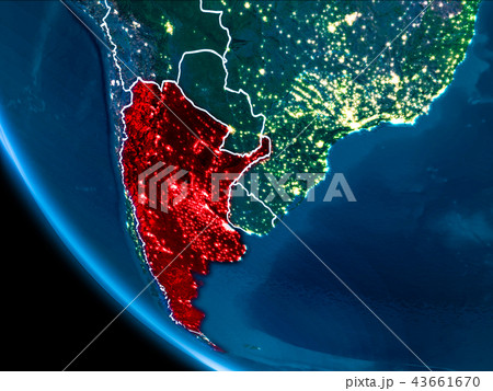 Orbit view of Argentina at night 43661670