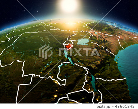 Burundi in sunrise from orbit 43661845