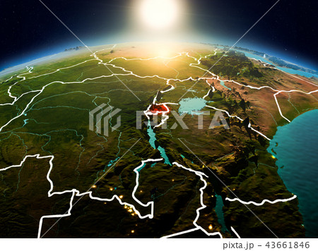 Rwanda in sunrise from orbit 43661846
