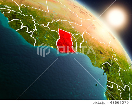 Ghana from space during sunrise Ghana from space during sunrise 43662079