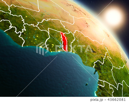 Togo from space during sunrise Togo from space during sunrise 43662081
