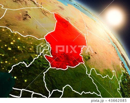 Chad from space during sunrise 43662085