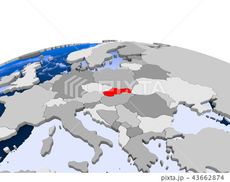 Slovakia on political globe 43662874