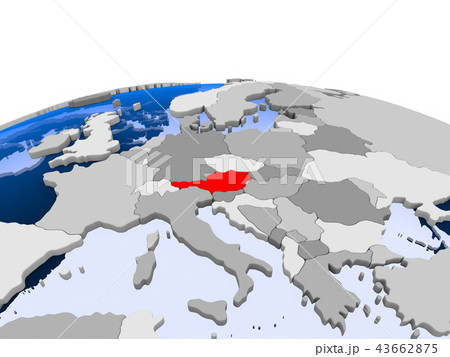 Austria on political globe 43662875
