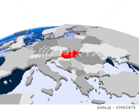 Hungary on political globe 43662876