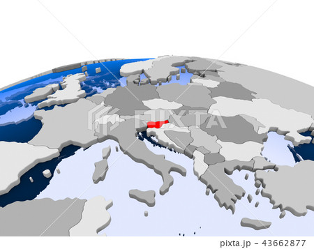 Slovenia on political globe 43662877