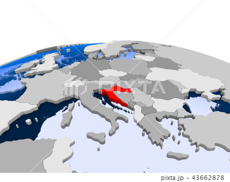 Croatia on political globe 43662878