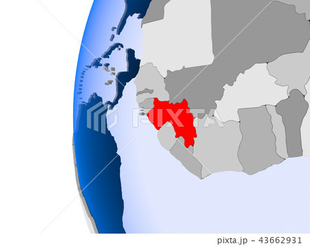 Map of Guinea on political globe Map of Guinea on political globe 43662931