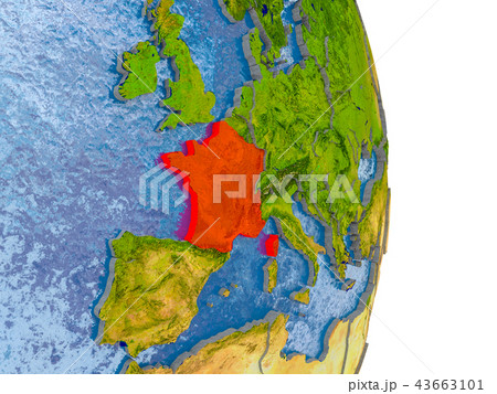 France on realistic globe 43663101