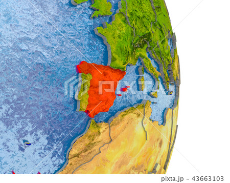 Spain on realistic globe Spain on realistic globe 43663103