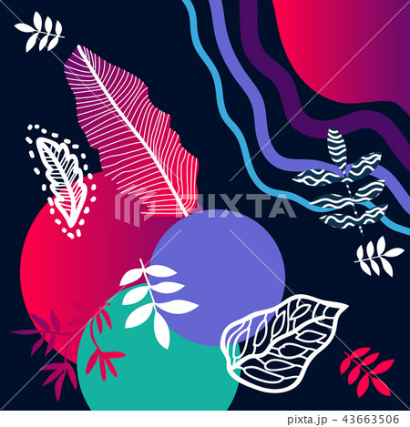 Trendy abstract print with tropical motifs. Trendy abstract print with tropical motifs. 43663506