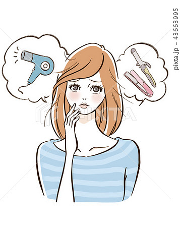 ヘアケアに悩む女性 43663995