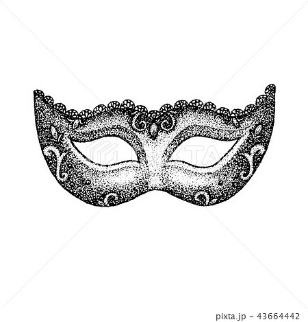 Dotwork Vintage Maskのイラスト素材
