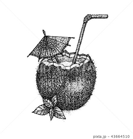 Dotwork Coconut Cocktail 43664510