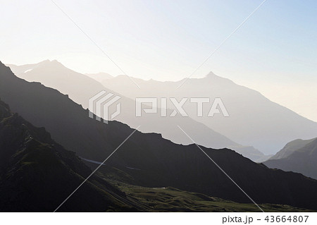 Mountain silhouette at sunrise Mountain silhouette at sunrise 43664807