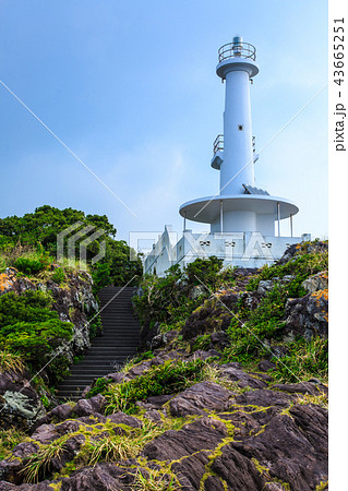 薩摩長崎鼻灯台 鹿児島県指宿市 の写真素材