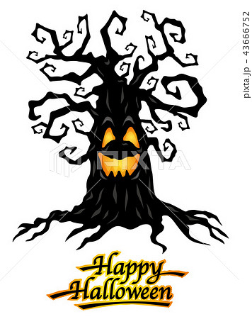 ハロウィーンのキャラクター 呪われた木のイラスト素材 43666752 Pixta