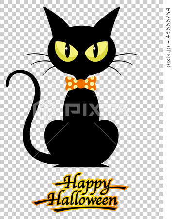 ハロウィーンのキャラクター 黒猫のイラスト素材