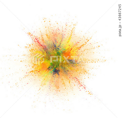 Coloured powder explosion isolated on white Coloured powder explosion isolated on white 43667245