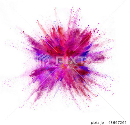 Coloured powder explosion isolated on white Coloured powder explosion isolated on white 43667265