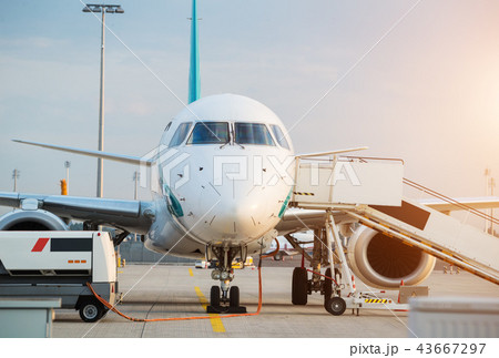 Commercial airplane beying prepared for flight 43667297