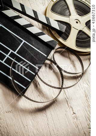 Vintage filmmakers equipment background Vintage filmmakers equipment background 43667310